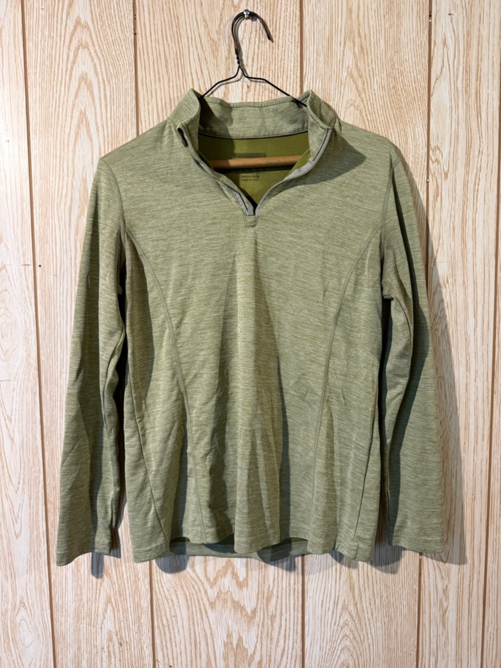 Light Green Quarter-Zip Long Sleeve Pullover